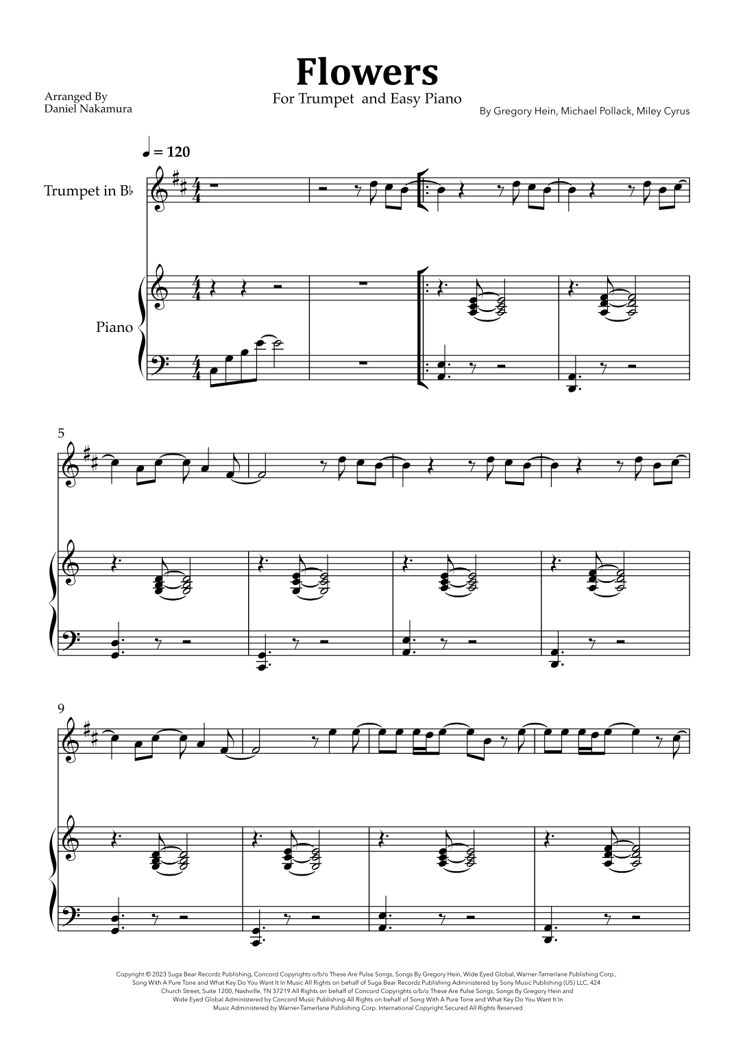 Flowers (arr. Daniel Nakamura)