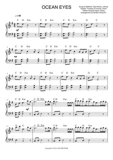 Ocean Eyes (arr. Music-holley)