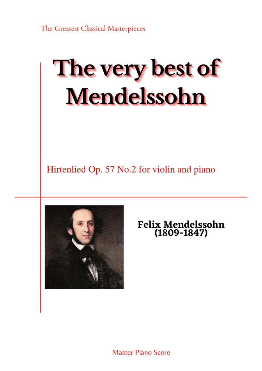 Mendelssohn-Hirtenlied Op. 57 No.2 for violin and piano (arr. MPS)