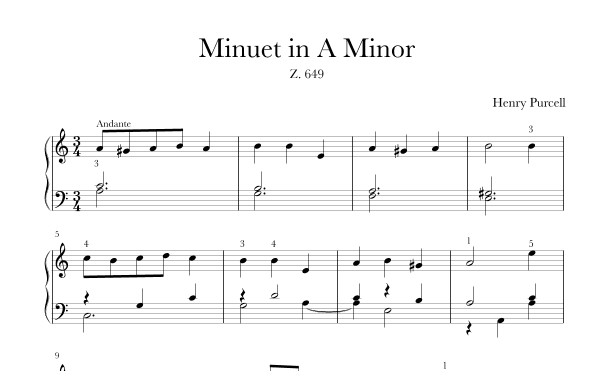 Minuet in A minor Z.649 (arr. T Ling)