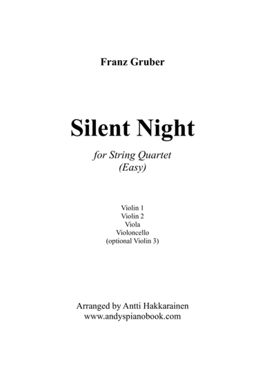 Silent Night - String Quartet (Easy) (arr. Antti Hakkarainen)
