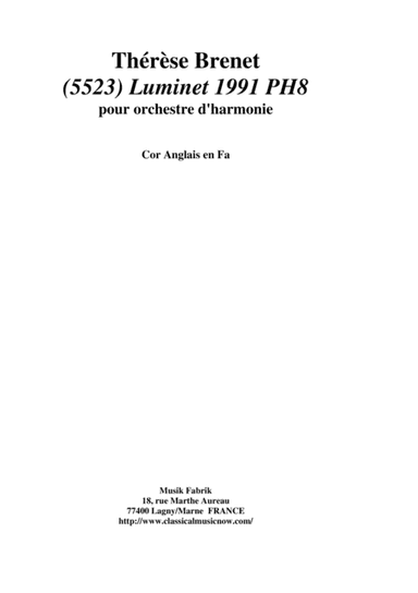 Thérèse Brenet: (5523) Luminet 1991 PH8 for concert band, english horn part