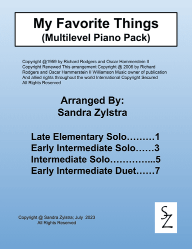 My Favorite Things (arr. Sandra Zylstra)