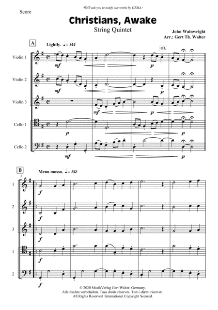 Christians, Awake, Salute The Happy Morn (arr. Gert Th. Walter)