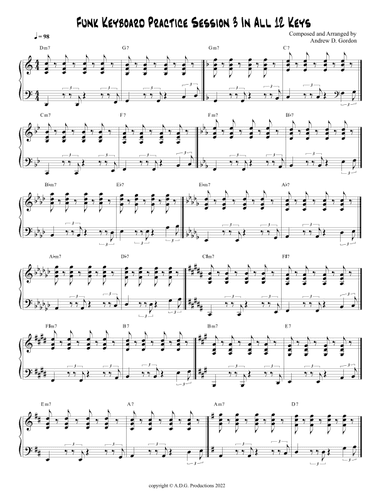 Funk Keyboard Practice Session 3 In All 12 Keys