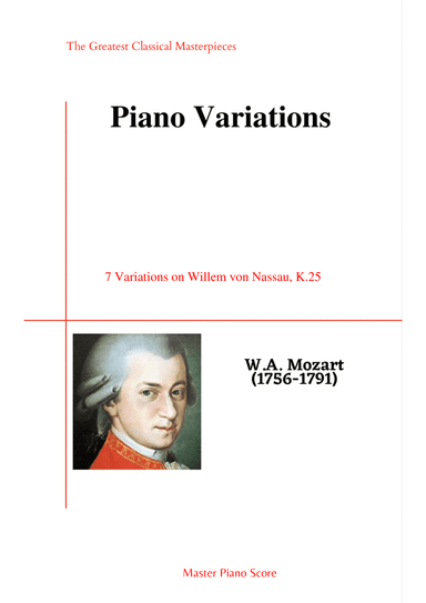 Mozart-7 Variations on Willem von Nassau, K.25 (arr. MPS)