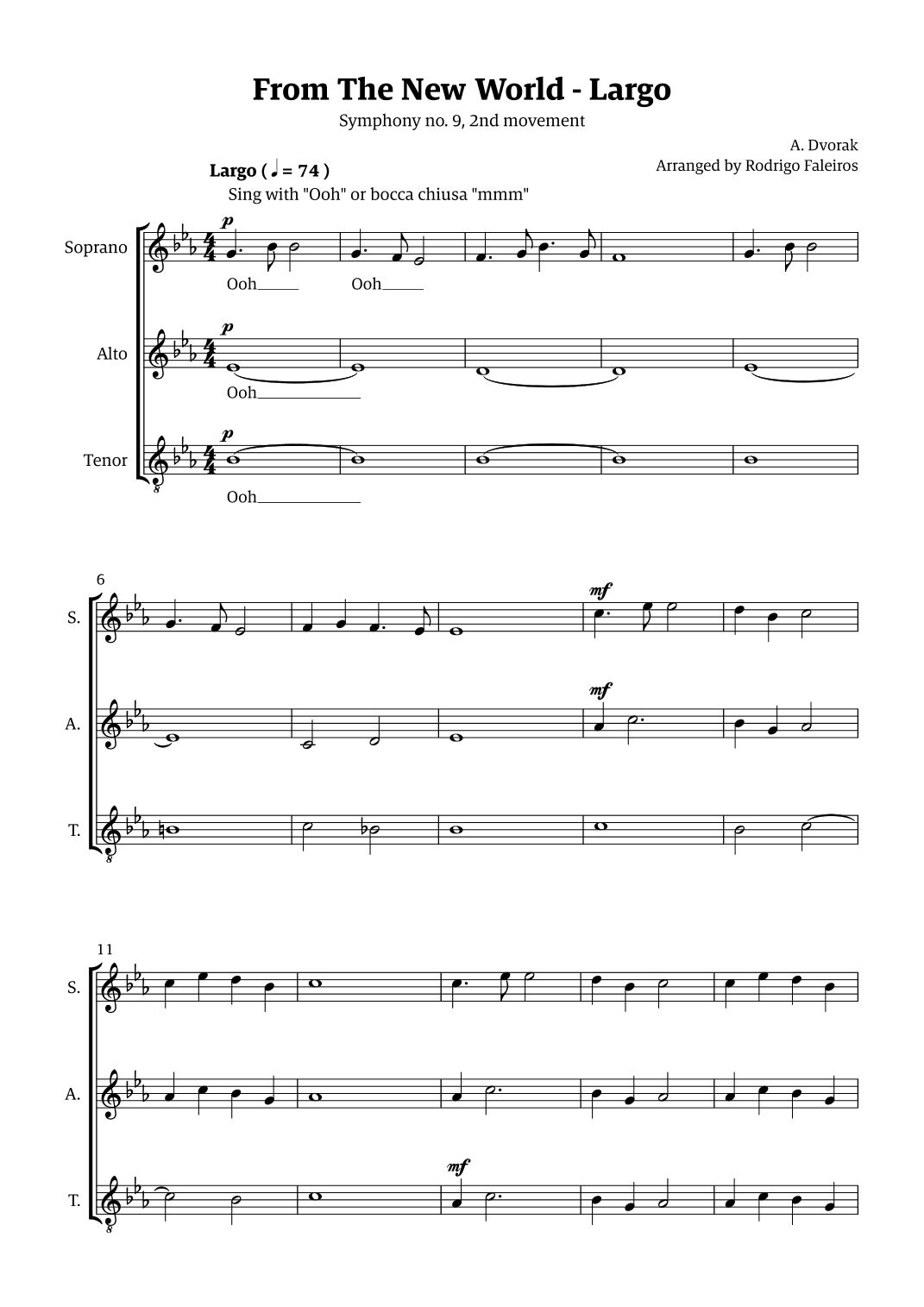 Largo (2nd movement of the Symphony no. 9 'From The New World') (arr. Rodrigo Faleiros)