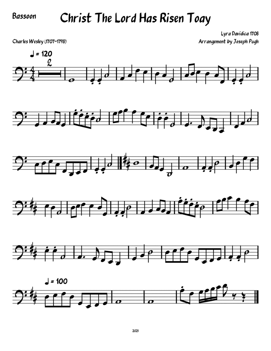 Christ The Lord Is Risen Today(wind quintet) (arr. Joseph Pugh)