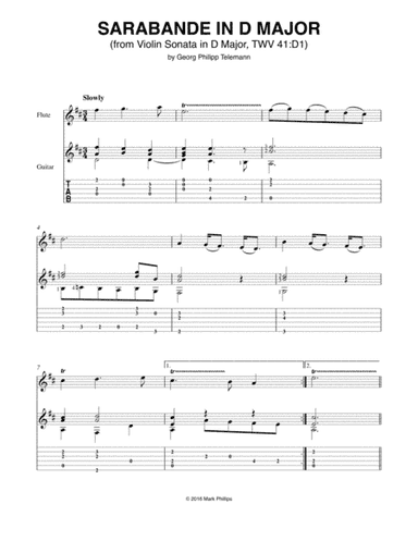 Sarabande in D Major (from Violin Sonata in D Major, TWV 41:D1) (arr. Mark Phillips)