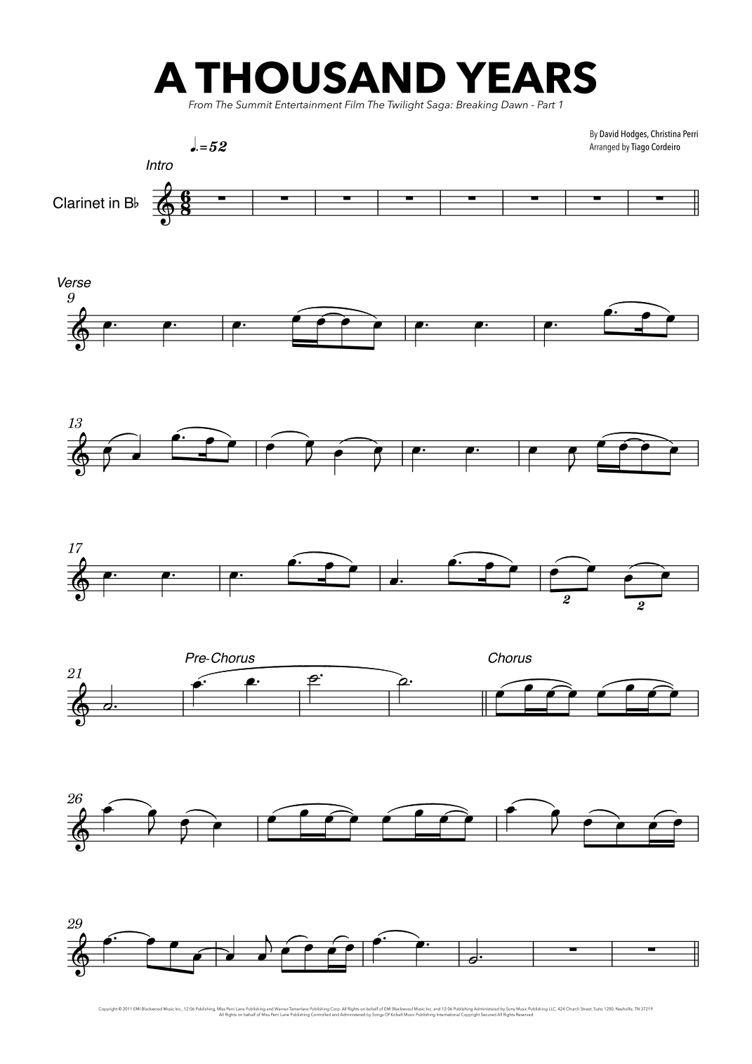 A Thousand Years (arr. Tiago Cordeiro)
