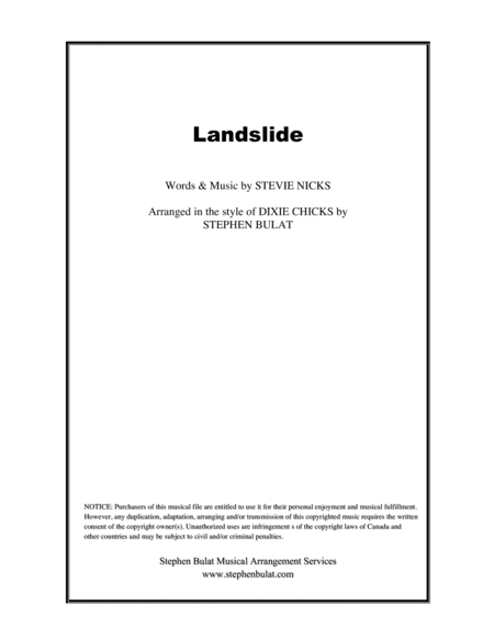 Landslide (arr. Stephen Bulat)