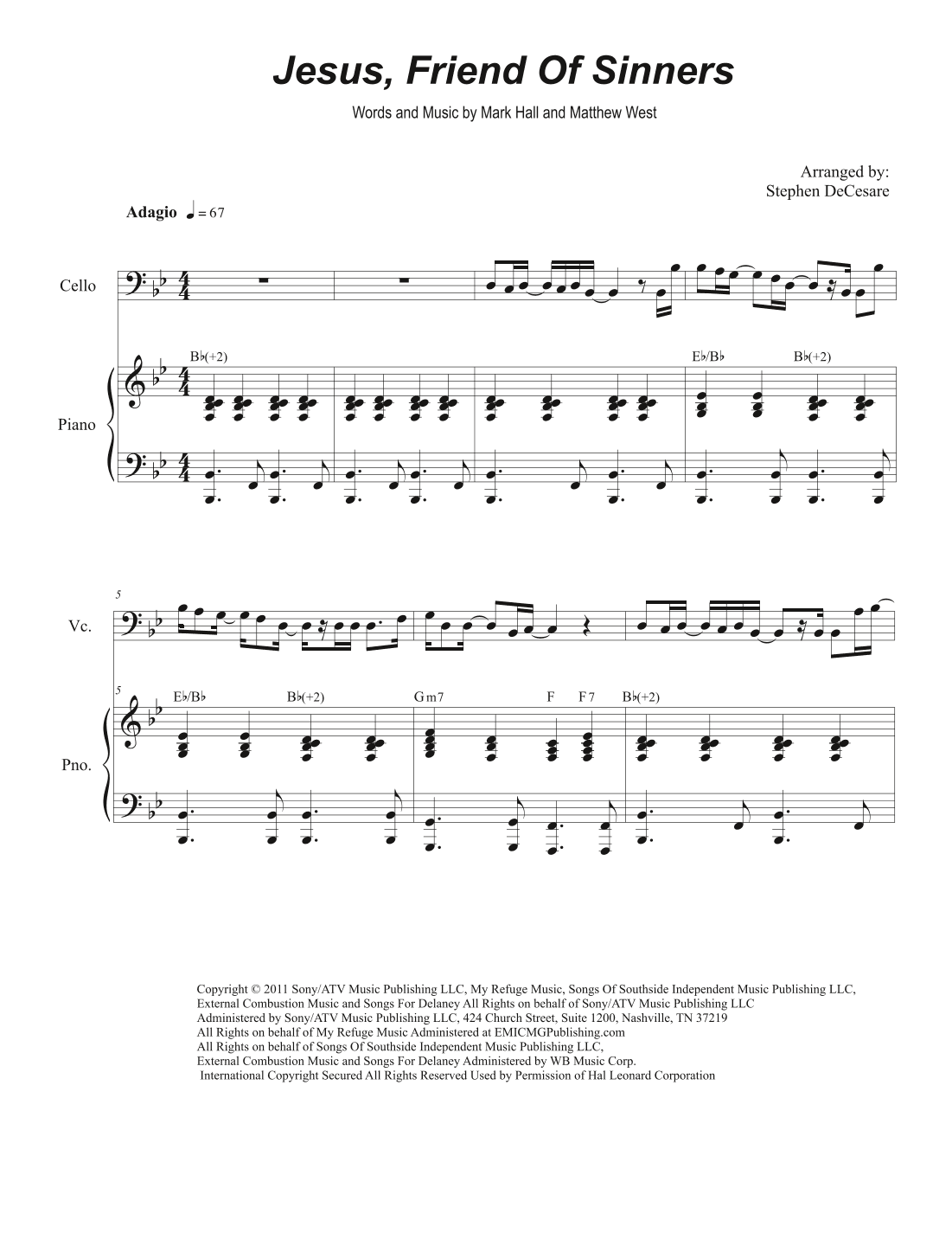Jesus, Friend Of Sinners (arr. Stephen DeCesare)