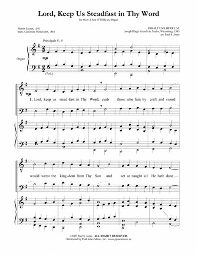 Lord, Keep Us Steadfast in Your Word (arr. Paul S. Jones)