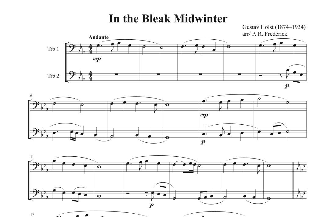 In the Bleak Midwinter (arr. P. R. Frederick)