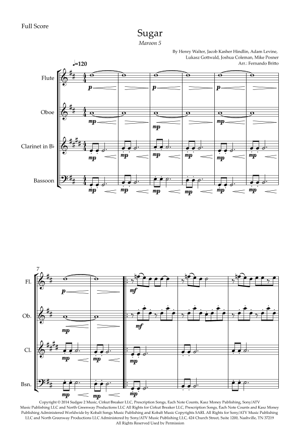 Sugar (arr. Fernando Britto)