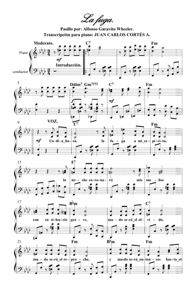 La fuga. Pasillo Colombiano (arr. Juan Carlos Cortés Aguirre)