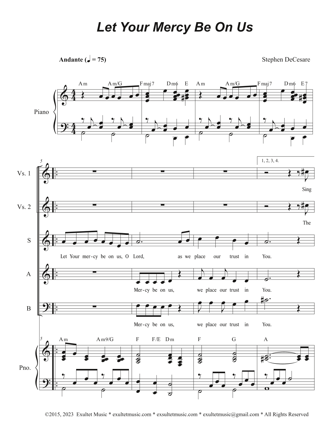 Let Your Mercy Be On Us (Psalm 33) (Vocal Trio - (SAB)