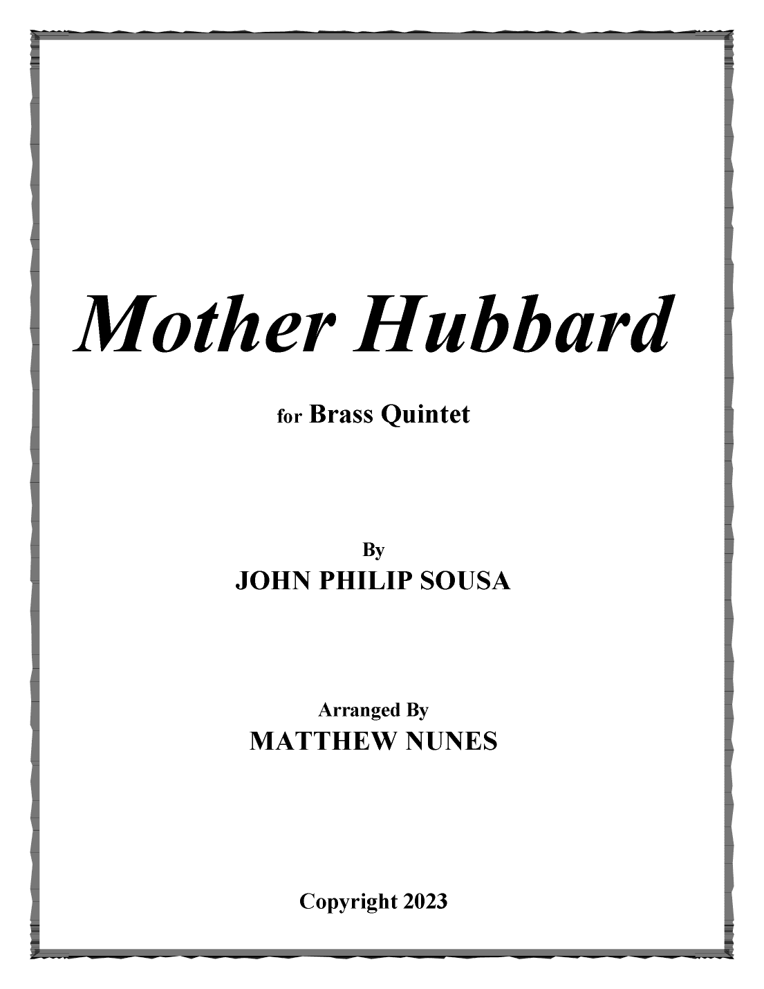Mother Hubbard (arr. Matthew Nunes)
