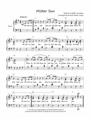Mister Sun (arr. Konrad Harley)