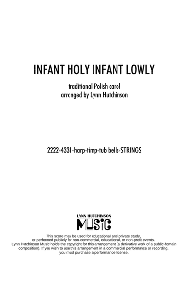 Infant Holy Infant Lowly (ORCHESTRA) (arr. Lynn Hutchinson)