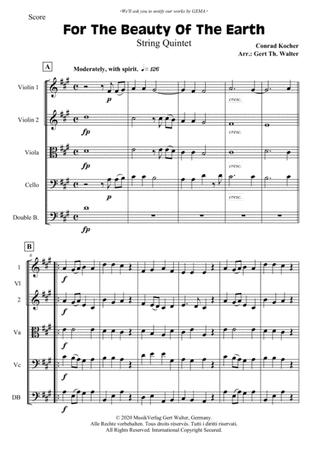 For The Beauty Of The Earth (arr. Gert Th. Walter)