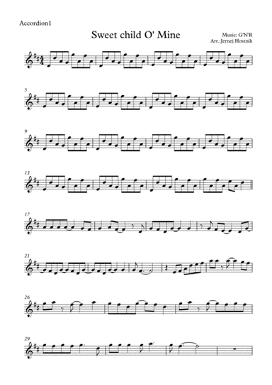Sweet Child O' Mine (arr. Jernej Hostnik)