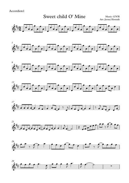 Sweet Child O' Mine (arr. Jernej Hostnik)