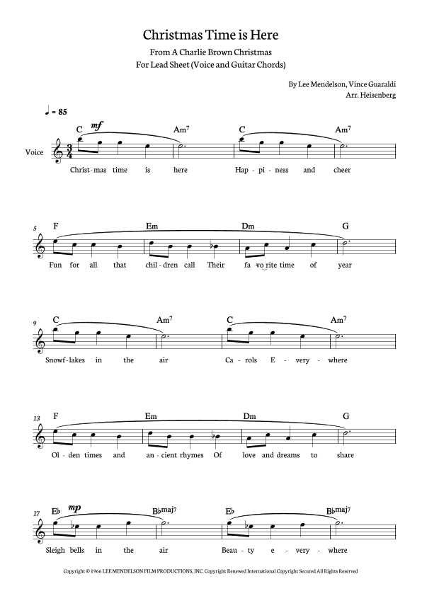 Christmas Time Is Here (arr. Heisenberg)