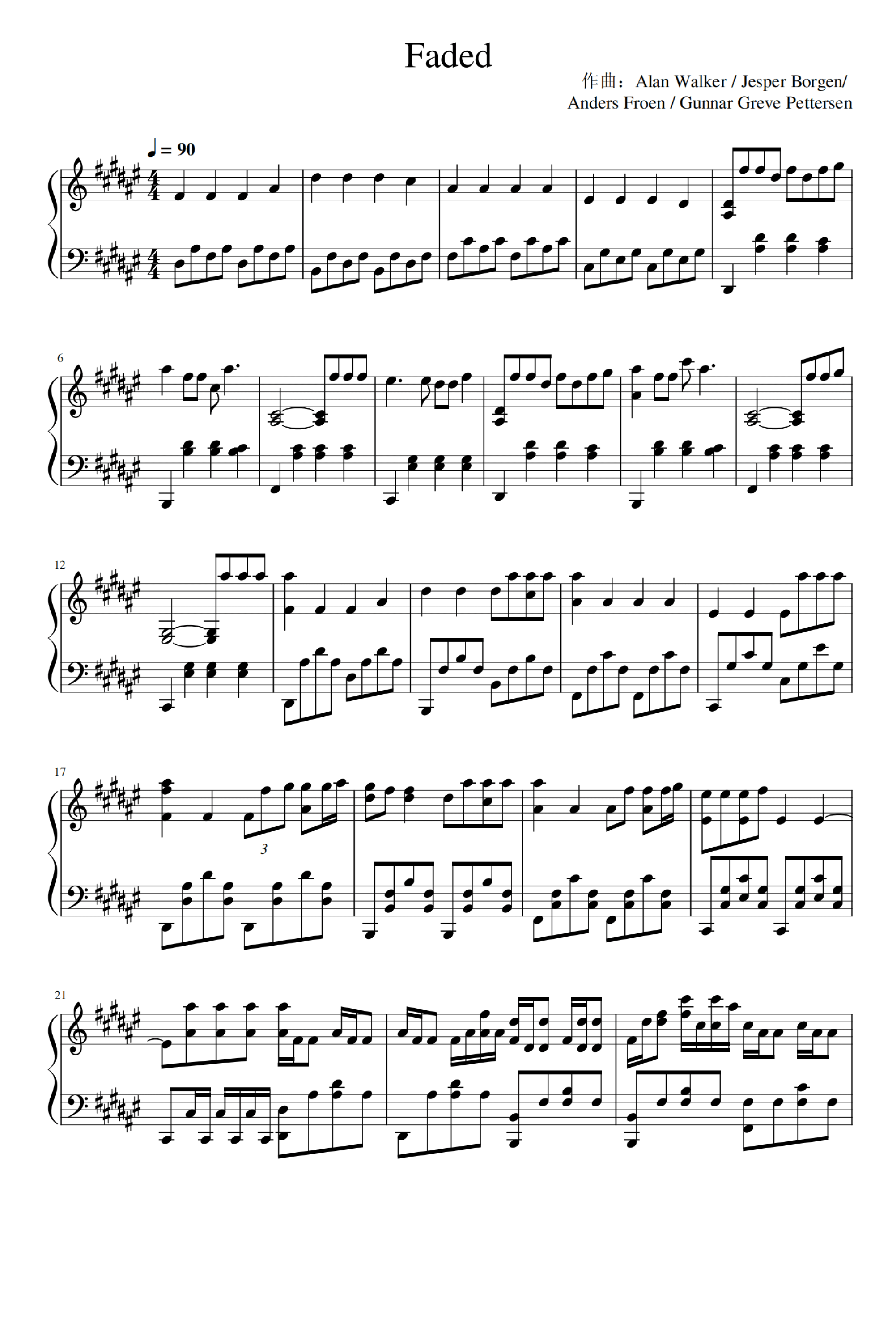 Faded (arr. Alan Walker)