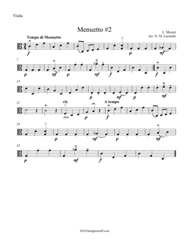 Menuetto #2 (arr. Nick Lacanski)