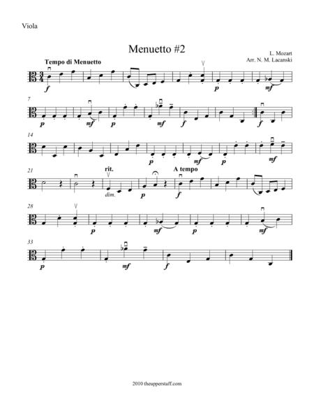 Menuetto #2 (arr. Nick Lacanski)