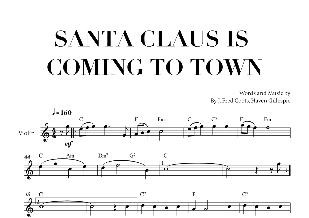 Santa Claus Is Comin' To Town (arr. Cadenza Editions)