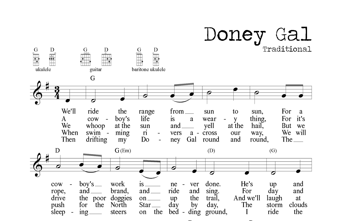 Doney Gal (Traditional Folk / Cowboy Song) (arr. M. Ryan Taylor)