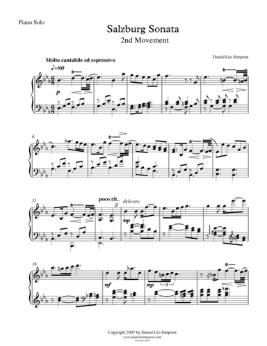Salzburg Sonata for Piano (2nd Mvt. 'Molto cantabile ed espressivo')
