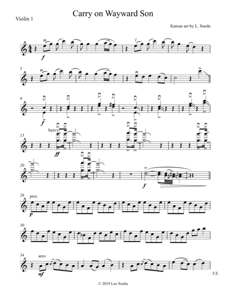 Carry On Wayward Son (arr. Leo Soeda)