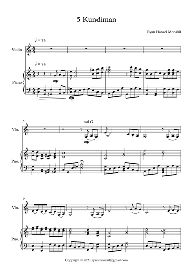 Kundiman - Short Pieces for Violin and Piano