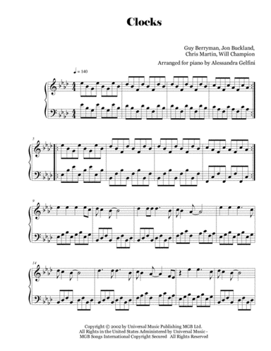 Clocks (arr. Alessandra Gelfini)
