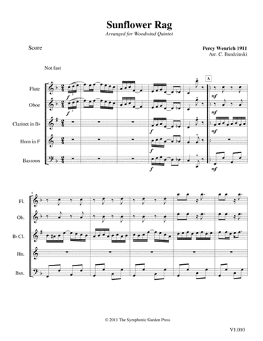 Sunflower Rag (P. Wenrich) - woodwind quintet (arr. C. Burdzinski)