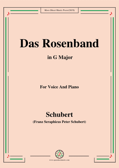 Schubert-Das Rosenband(The Rosy Ribbon),Ver.II,in G Major (arr. OSM Press)