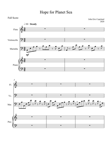 Hope for Planet Sea (for Flute, Marimba, Piano, and Cello)