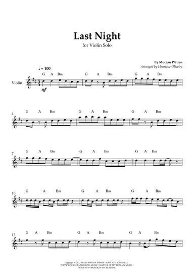 Last Night (arr. Henrique Oliveira)