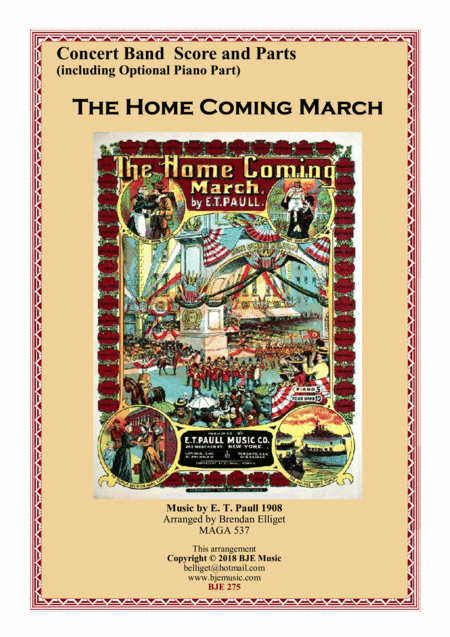 The Home Coming March (1908) - Concert Band Score and Parts PDF (arr. Brendan Elliget MAGA 537)