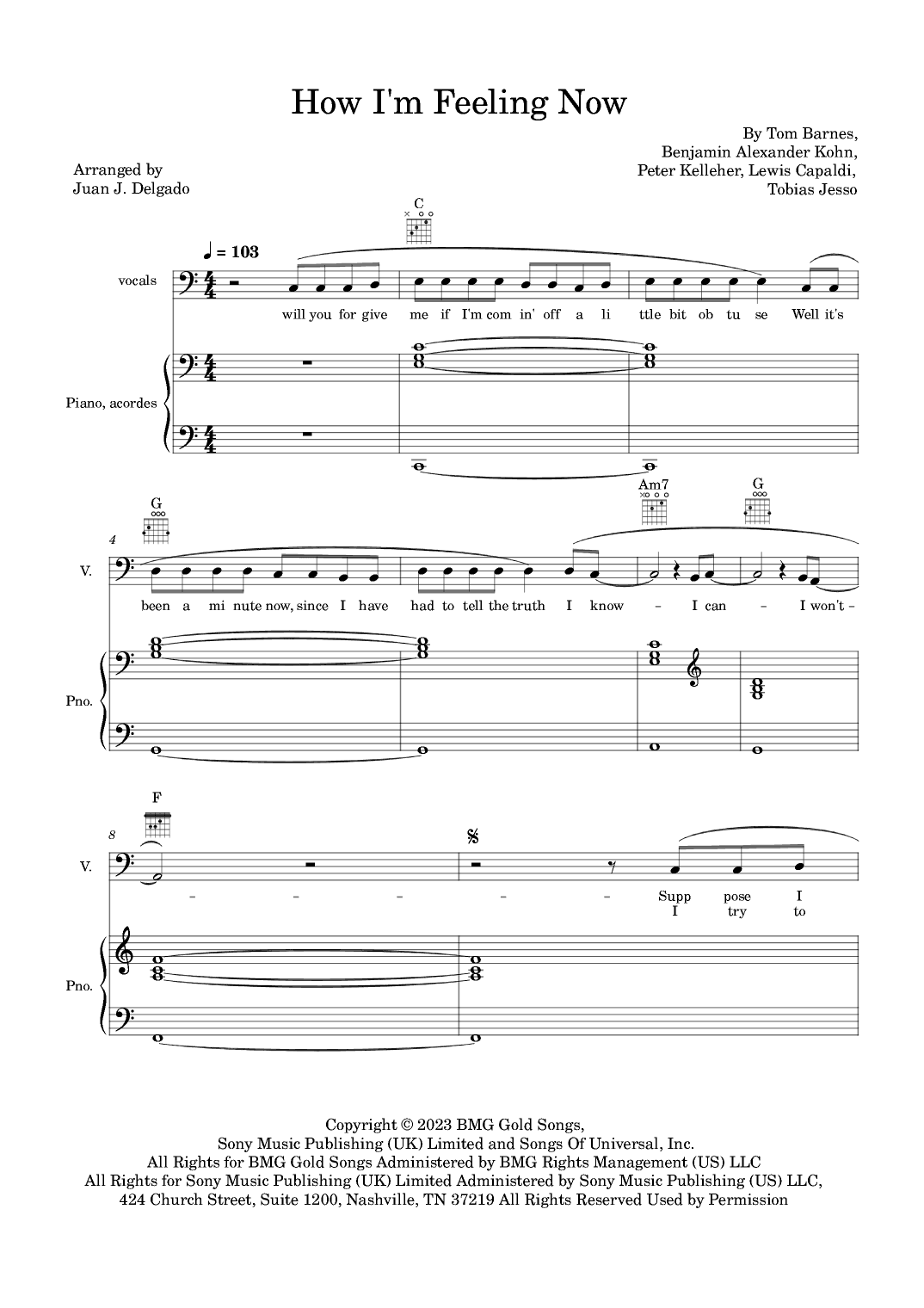 How I'm Feeling Now (arr. Juan J. Delgado)
