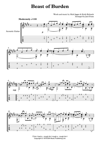 Beast Of Burden (arr. Jack Evans)