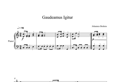 Gaudeamus Igitur - Johannes Brahms (Piano) (arr. Digital Book Music)