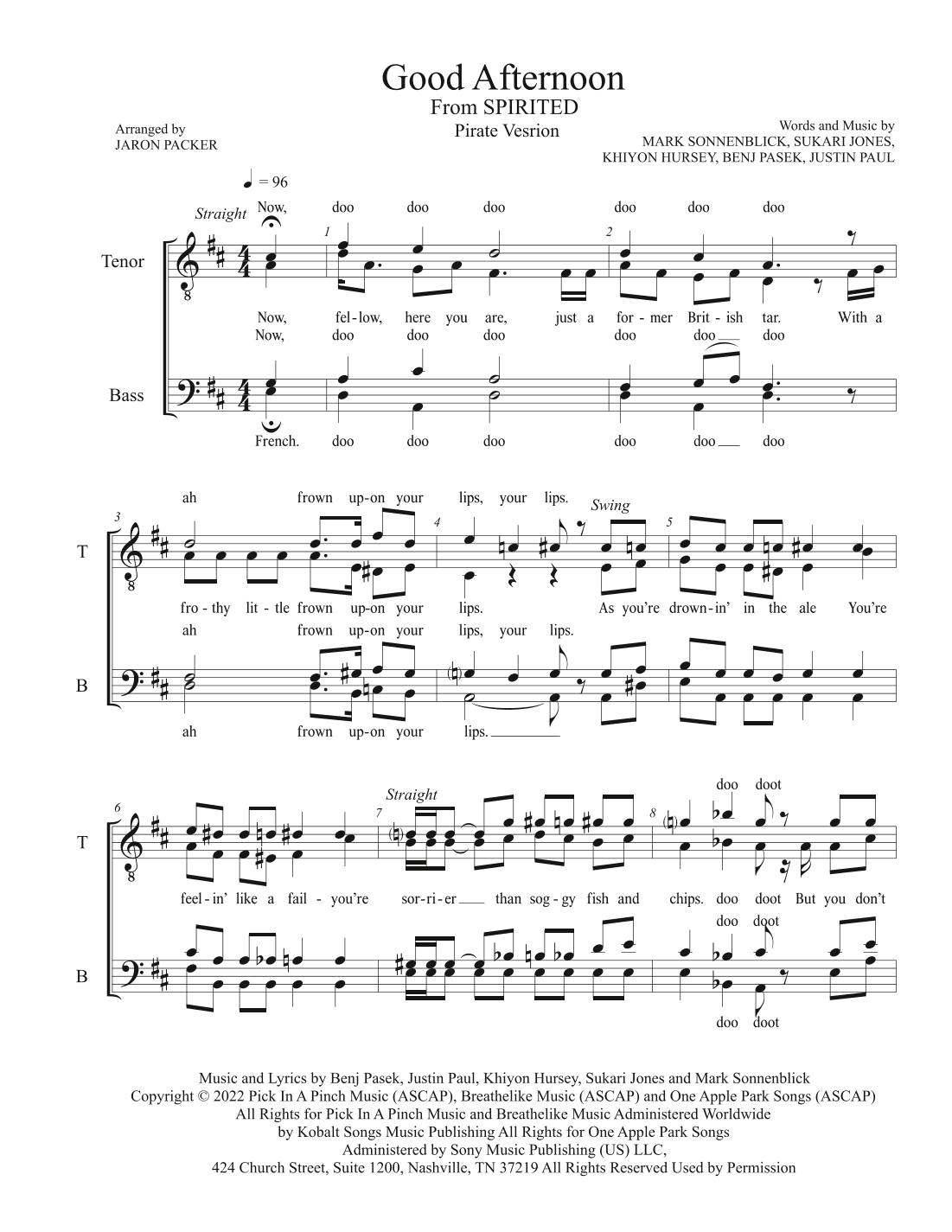 Good Afternoon (arr. Jaron Packer)
