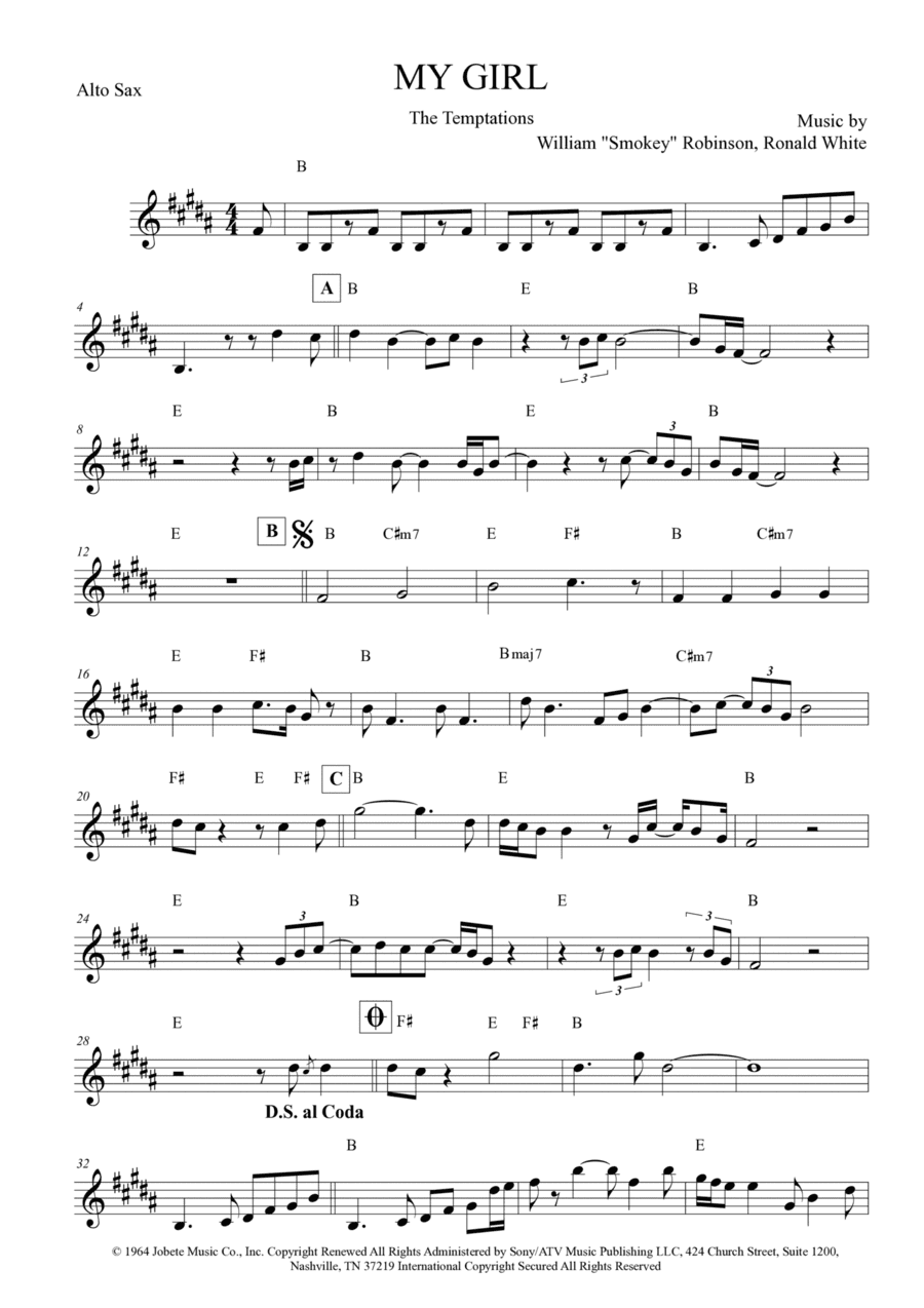 My Girl (arr. The Sheet Music Library)