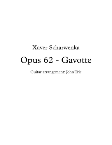 Opus 62, Gavotte (arr. John Trie)
