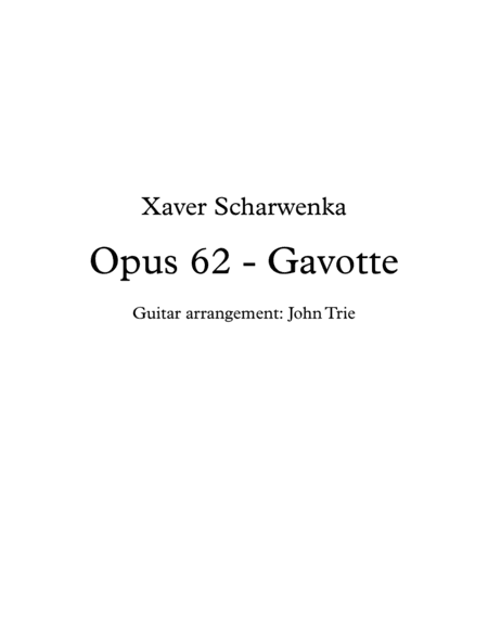 Opus 62, Gavotte (arr. John Trie)