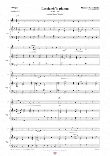 Lascia ch´io pianga (Handel) (arr. Josef STASTNY)
